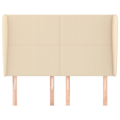 vidaXL Kopfteil mit Ohren Creme 147x23x118/128 cm Stoff