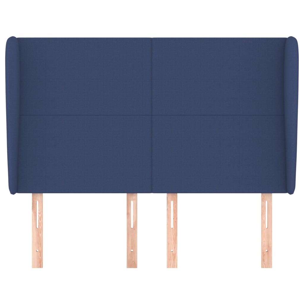 vidaXL Kopfteil mit Ohren Blau 147x23x118/128 cm Stoff