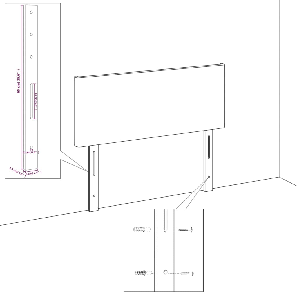 vidaXL Kopfteil mit Ohren Blau 147x23x118/128 cm Stoff