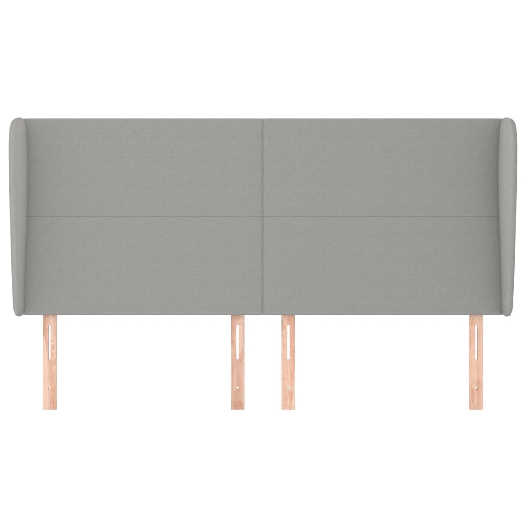 vidaXL Kopfteil mit Ohren Hellgrau 163x23x118/128 cm Stoff