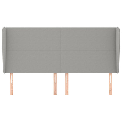 vidaXL Kopfteil mit Ohren Hellgrau 163x23x118/128 cm Stoff