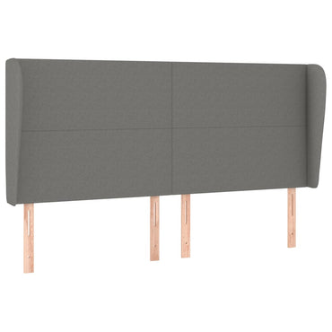 vidaXL Kopfteil mit Ohren Dunkelgrau 163x23x118/128 cm Stoff