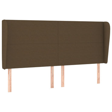 vidaXL Kopfteil mit Ohren Dunkelbraun 163x23x118/128 cm Stoff
