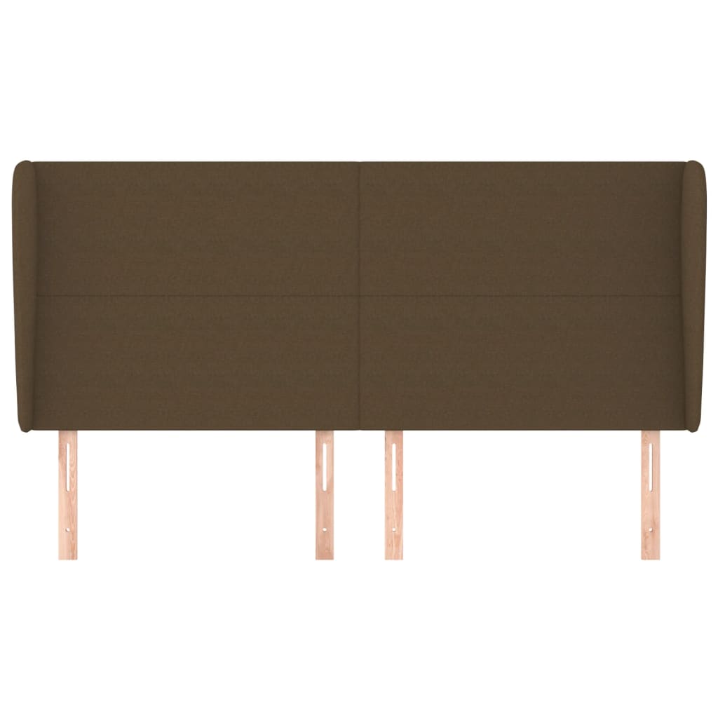 vidaXL Kopfteil mit Ohren Dunkelbraun 163x23x118/128 cm Stoff