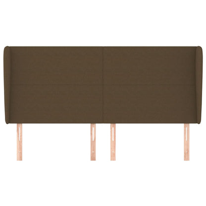 vidaXL Kopfteil mit Ohren Dunkelbraun 163x23x118/128 cm Stoff