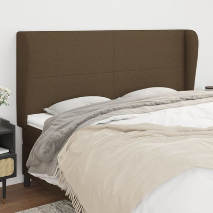 vidaXL Kopfteil mit Ohren Dunkelbraun 163x23x118/128 cm Stoff
