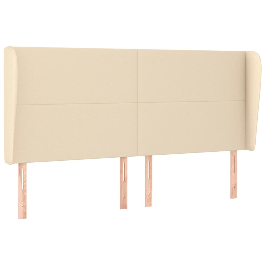 vidaXL Kopfteil mit Ohren Creme 163x23x118/128 cm Stoff