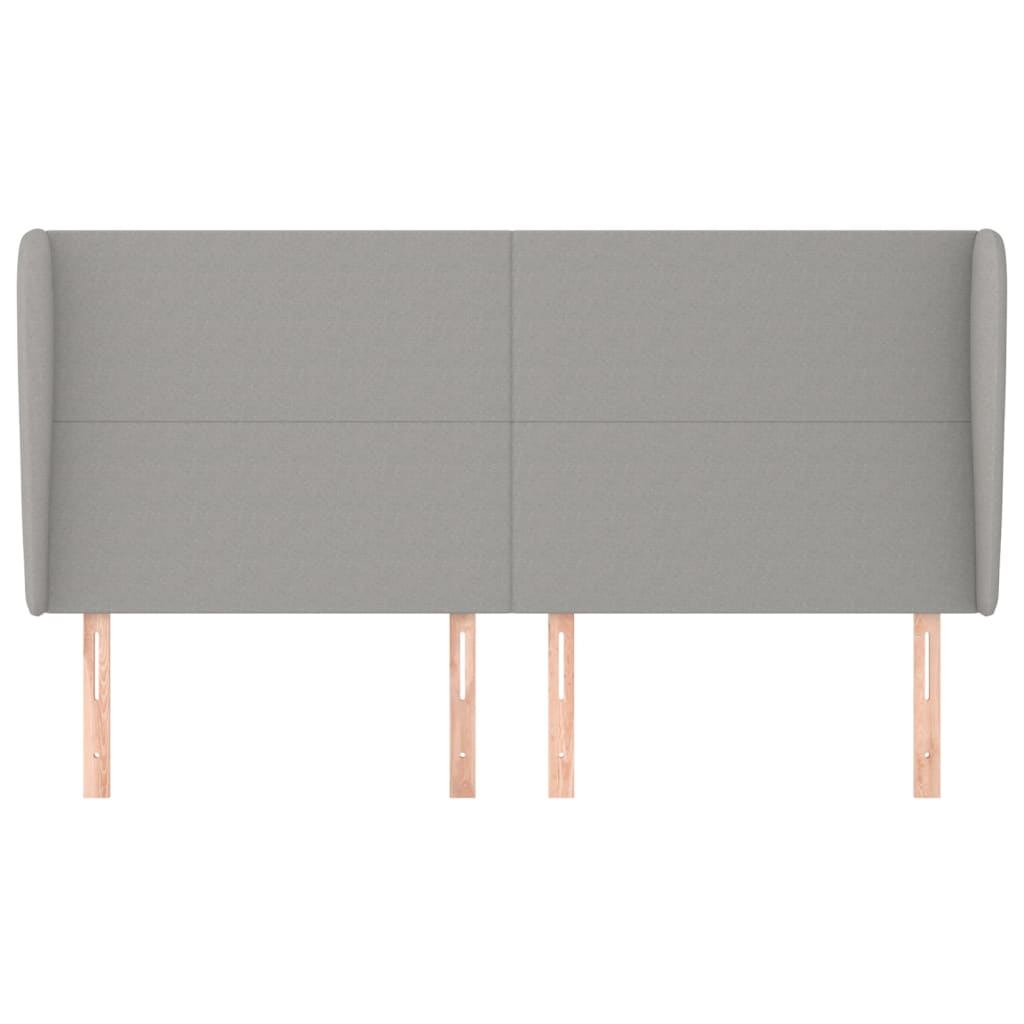 vidaXL Kopfteil mit Ohren Hellgrau 183x23x118/128 cm Stoff