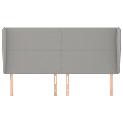 vidaXL Kopfteil mit Ohren Hellgrau 183x23x118/128 cm Stoff