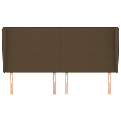 vidaXL Kopfteil mit Ohren Dunkelbraun 183x23x118/128 cm Stoff