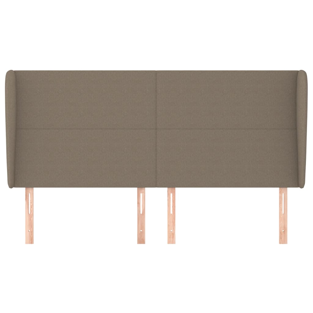 vidaXL Kopfteil mit Ohren Taupe 183x23x118/128 cm Stoff