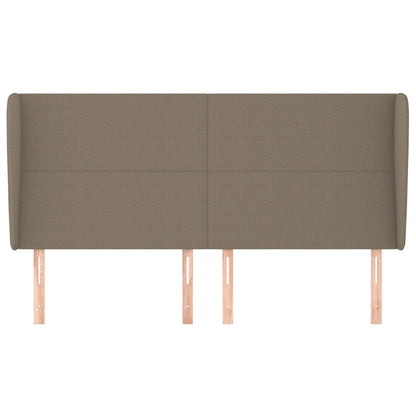 vidaXL Kopfteil mit Ohren Taupe 183x23x118/128 cm Stoff
