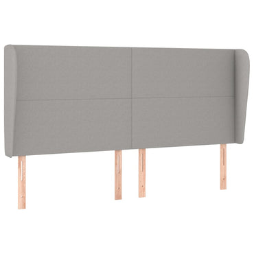 vidaXL Kopfteil mit Ohren Hellgrau 203x23x118/128 cm Stoff