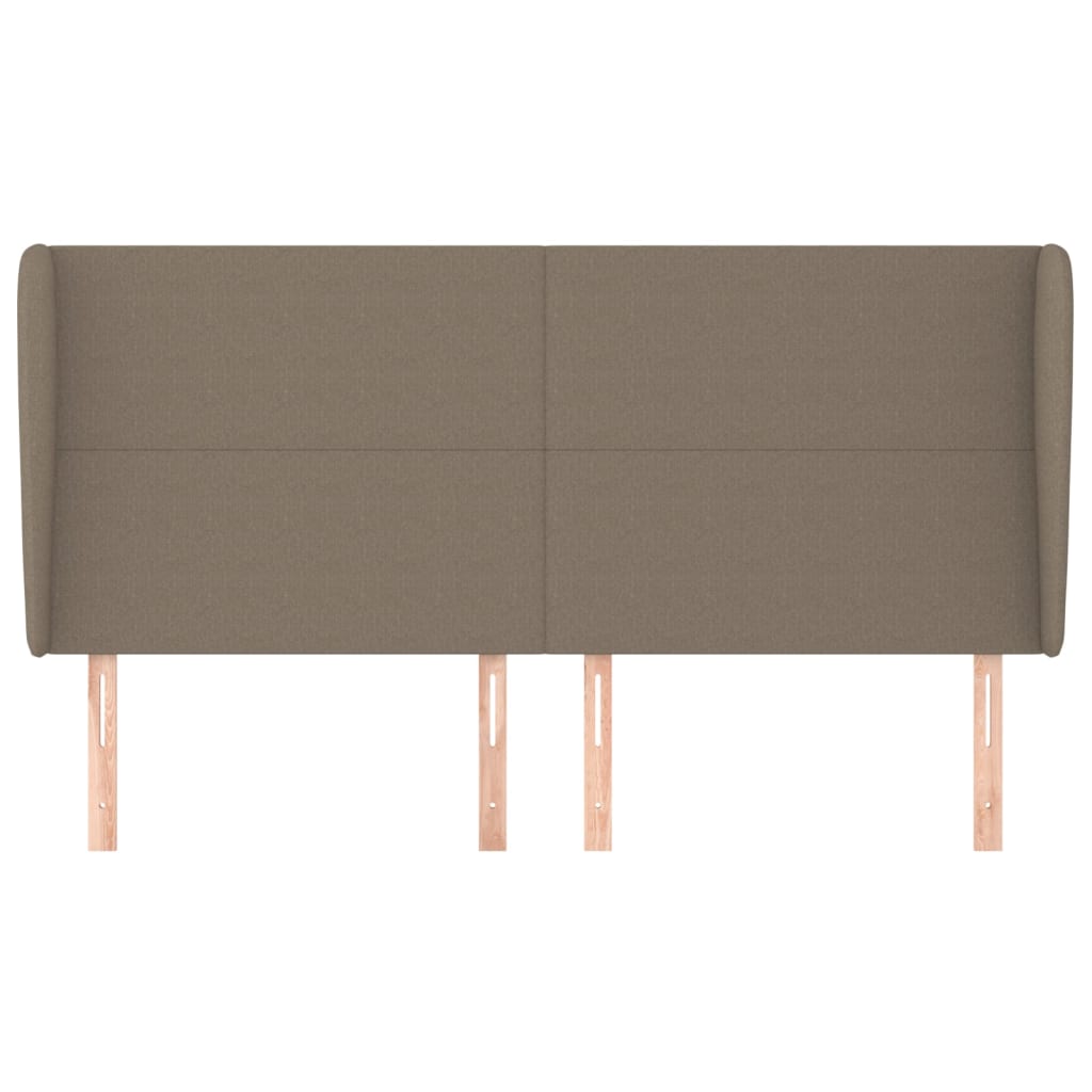 vidaXL Kopfteil mit Ohren Taupe 203x23x118/128 cm Stoff