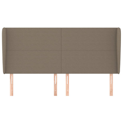 vidaXL Kopfteil mit Ohren Taupe 203x23x118/128 cm Stoff