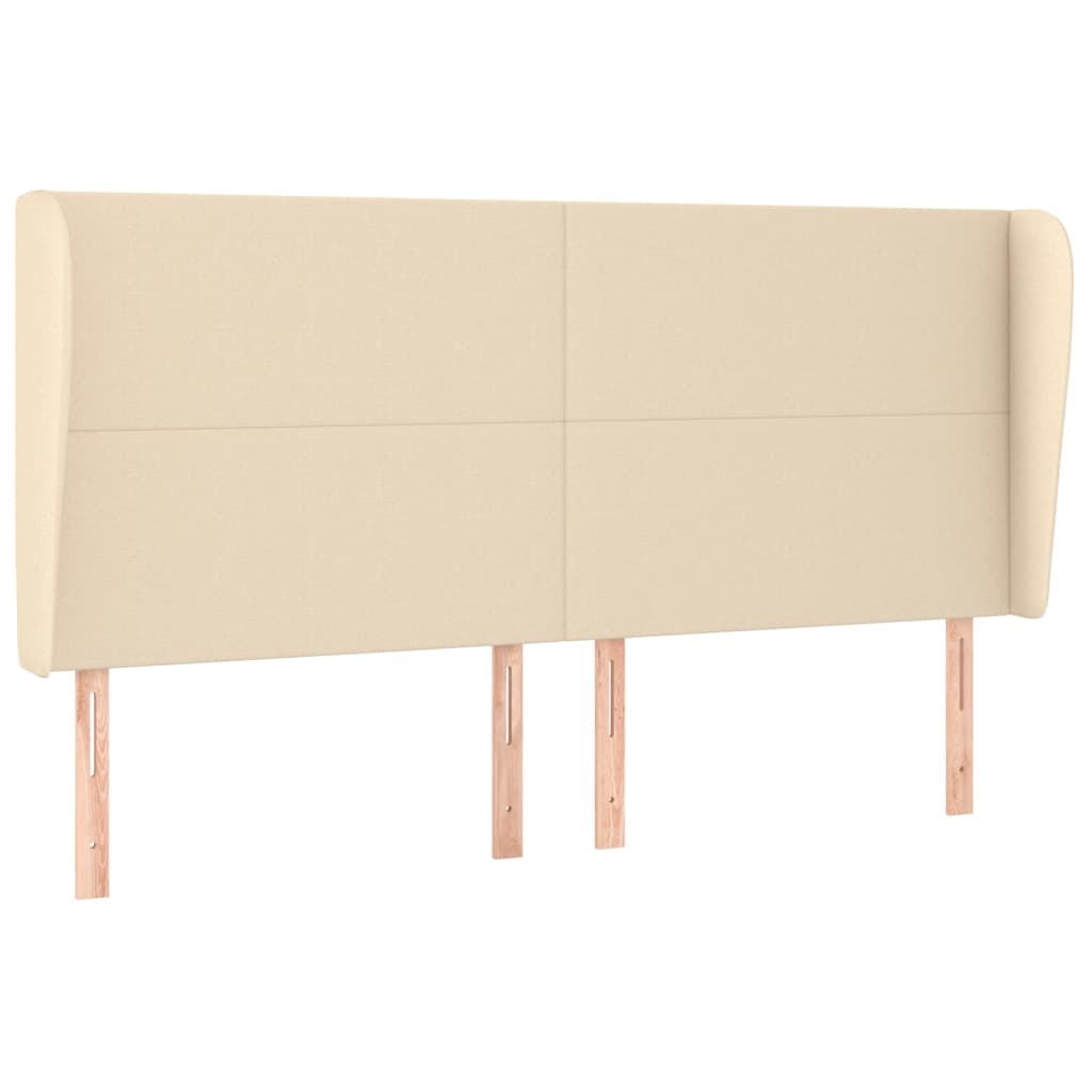 vidaXL Kopfteil mit Ohren Creme 203x23x118/128 cm Stoff