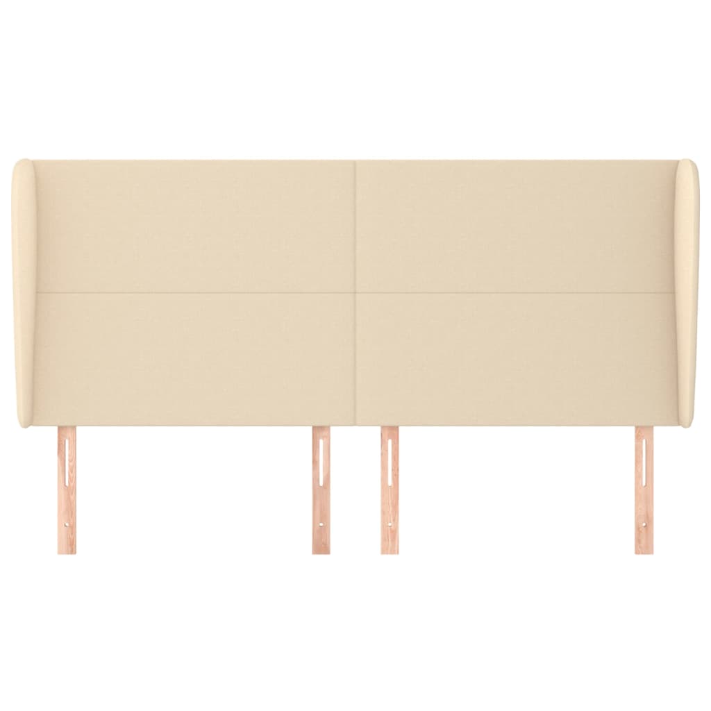 vidaXL Kopfteil mit Ohren Creme 203x23x118/128 cm Stoff