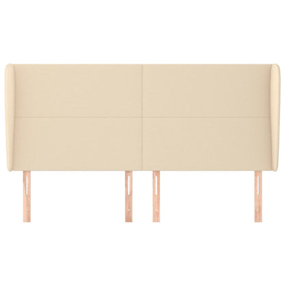 vidaXL Kopfteil mit Ohren Creme 203x23x118/128 cm Stoff
