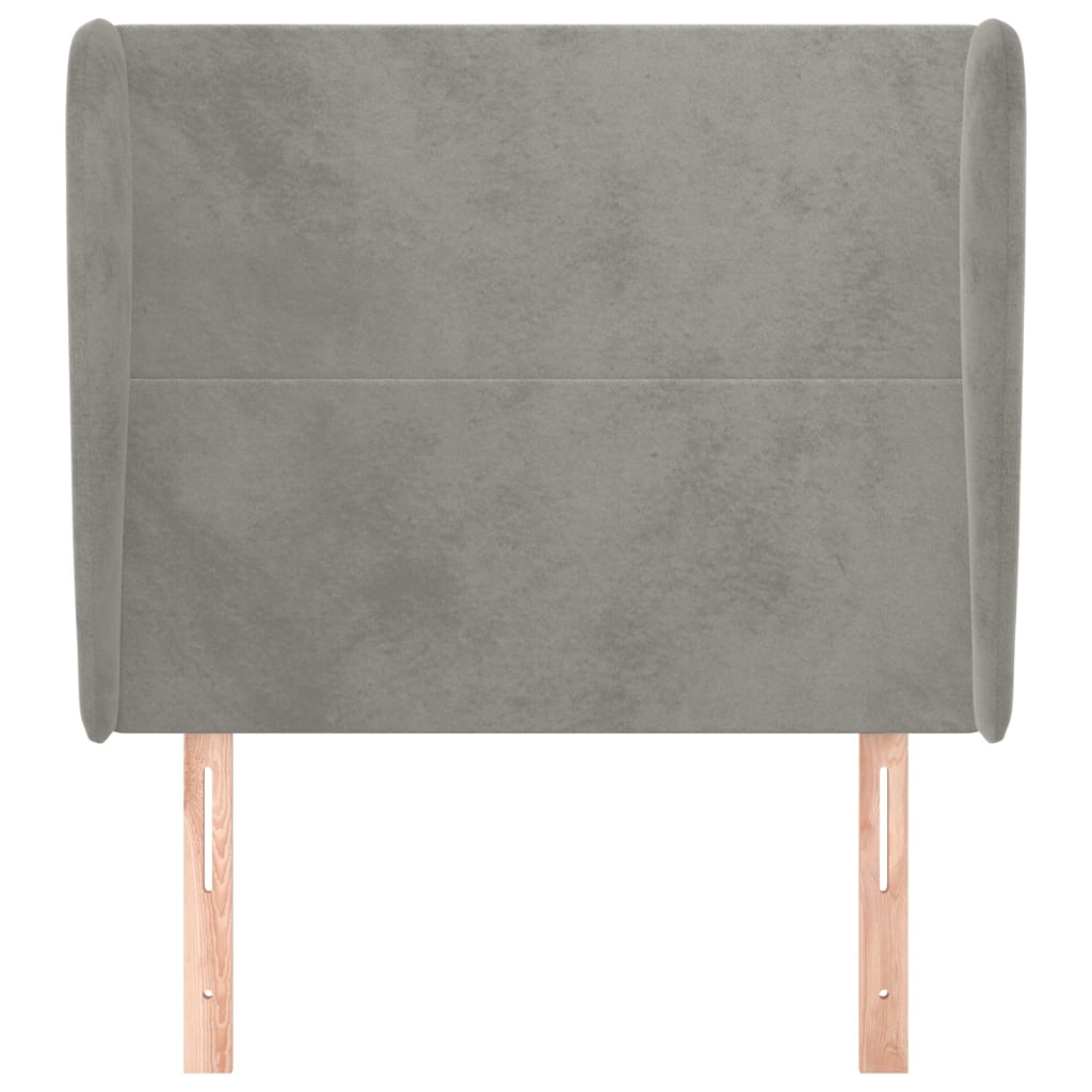 vidaXL Kopfteil mit Ohren Hellgrau 83x23x118/128 cm Samt
