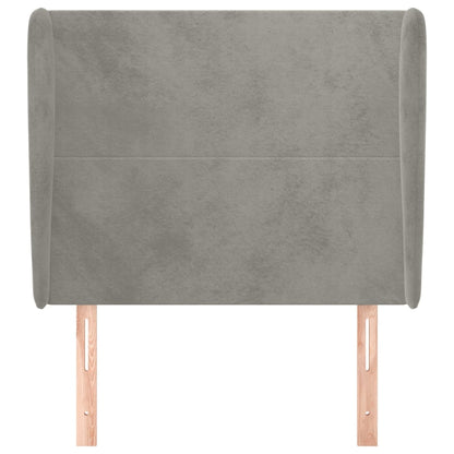 vidaXL Kopfteil mit Ohren Hellgrau 83x23x118/128 cm Samt