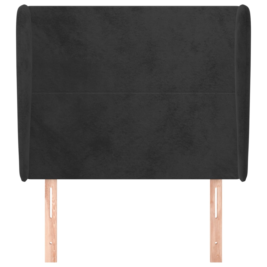 vidaXL Kopfteil mit Ohren Schwarz 83x23x118/128 cm Samt