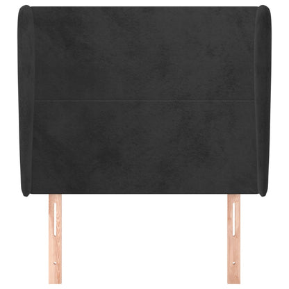 vidaXL Kopfteil mit Ohren Schwarz 83x23x118/128 cm Samt