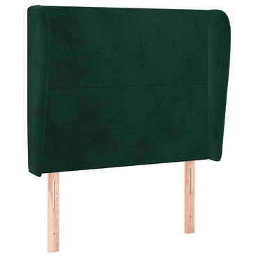 vidaXL Kopfteil mit Ohren Dunkelgrün 83x23x118/128 cm Samt
