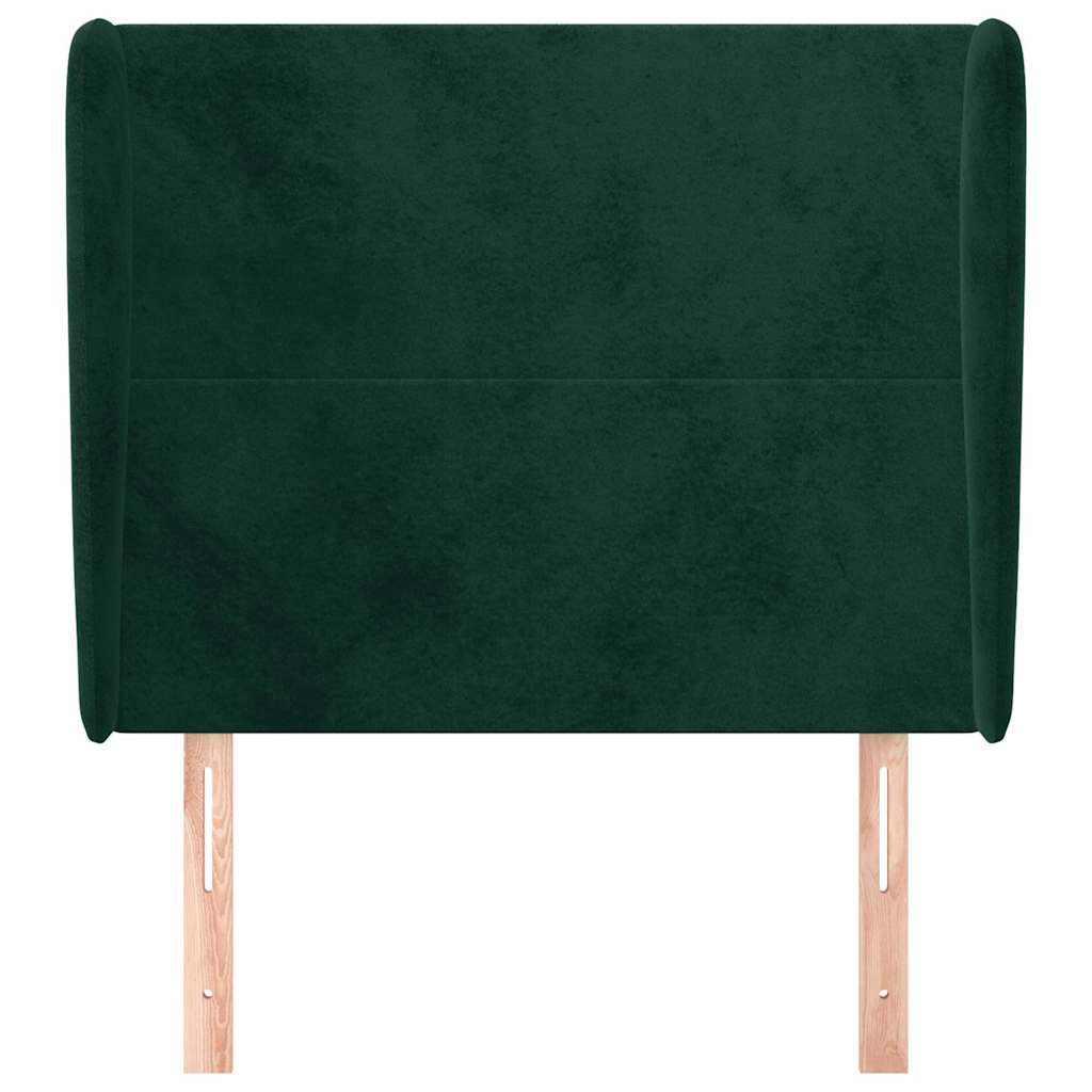 vidaXL Kopfteil mit Ohren Dunkelgrün 83x23x118/128 cm Samt