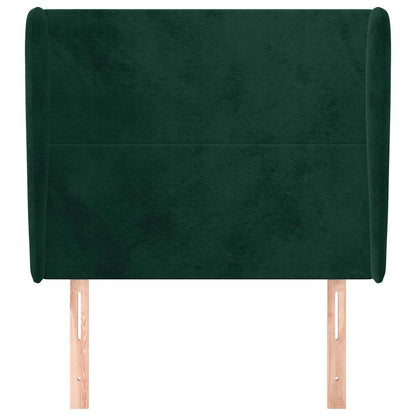 vidaXL Kopfteil mit Ohren Dunkelgrün 83x23x118/128 cm Samt