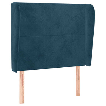vidaXL Kopfteil mit Ohren Dunkelblau 83x23x118/128 cm Samt