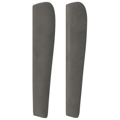 vidaXL Kopfteil mit Ohren Dunkelgrau 93x23x118/128 cm Samt