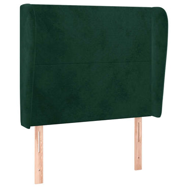 vidaXL Kopfteil mit Ohren Dunkelgrün 93x23x118/128 cm Samt