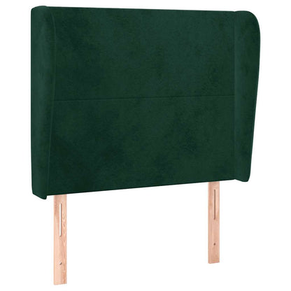 vidaXL Kopfteil mit Ohren Dunkelgrün 93x23x118/128 cm Samt