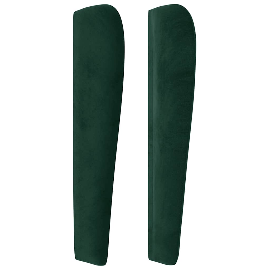 vidaXL Kopfteil mit Ohren Dunkelgrün 93x23x118/128 cm Samt