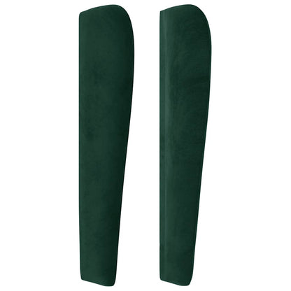 vidaXL Kopfteil mit Ohren Dunkelgrün 93x23x118/128 cm Samt