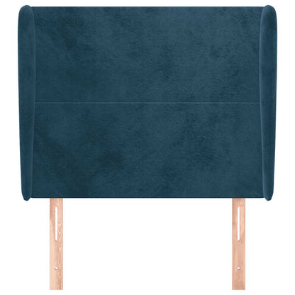 vidaXL Kopfteil mit Ohren Dunkelblau 93x23x118/128 cm Samt