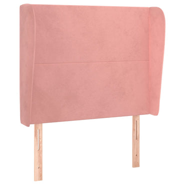 vidaXL Kopfteil mit Ohren Rosa 93x23x118/128 cm Samt