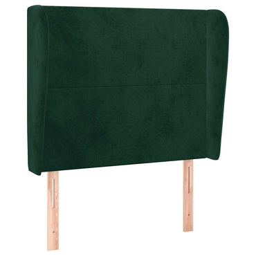 vidaXL Kopfteil mit Ohren Dunkelgrün 103x23x118/128 cm Samt