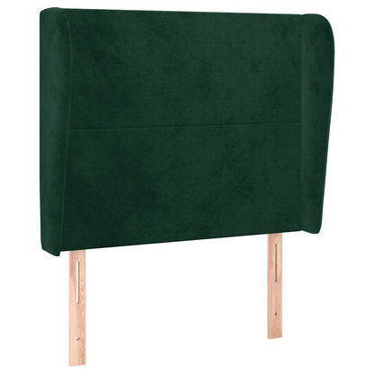 vidaXL Kopfteil mit Ohren Dunkelgrün 103x23x118/128 cm Samt