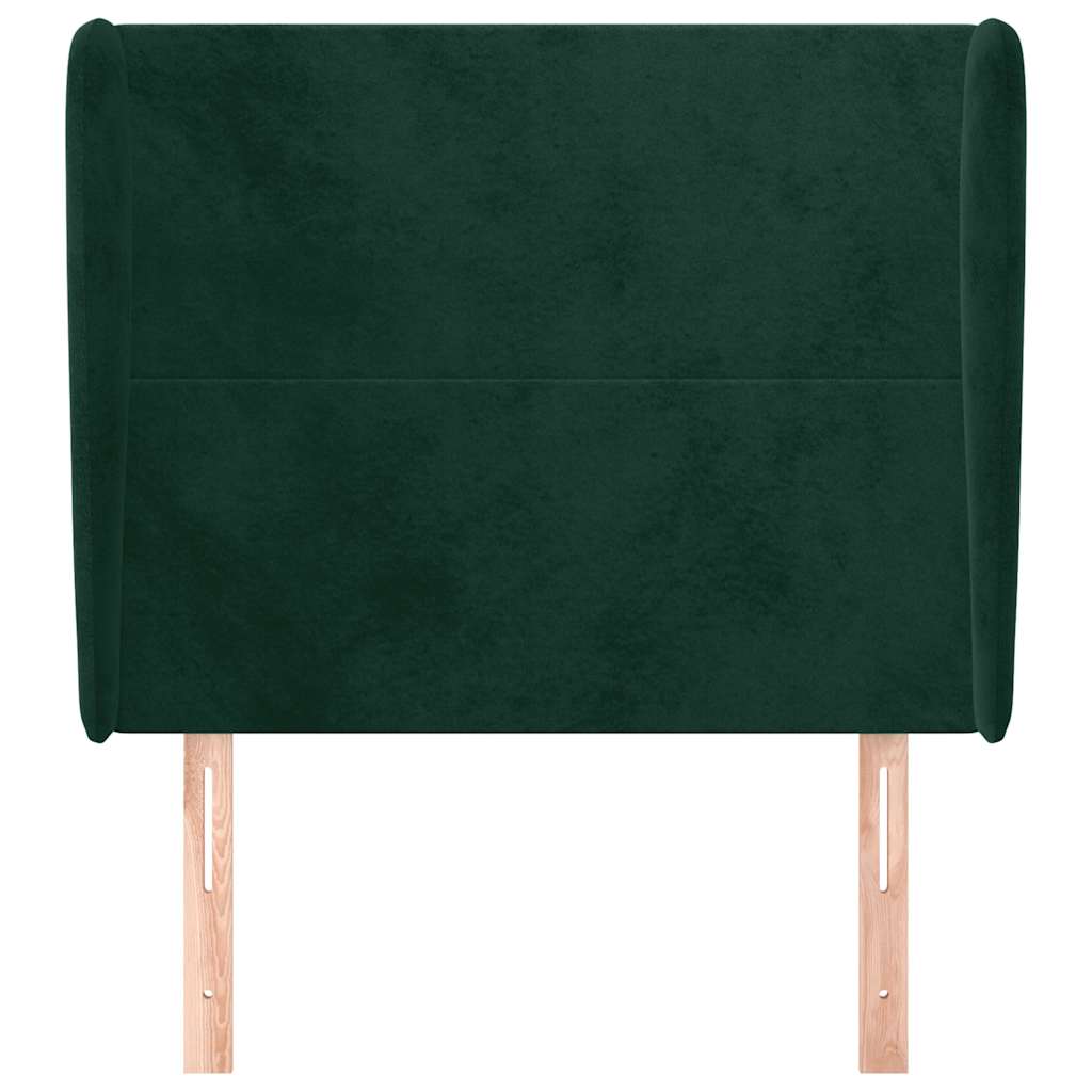 vidaXL Kopfteil mit Ohren Dunkelgrün 103x23x118/128 cm Samt