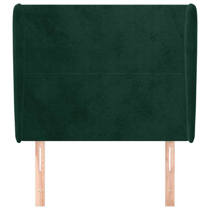 vidaXL Kopfteil mit Ohren Dunkelgrün 103x23x118/128 cm Samt