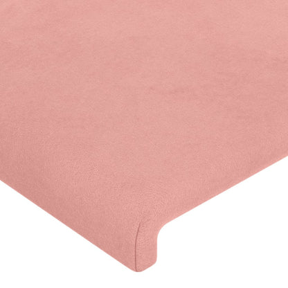 vidaXL Kopfteil mit Ohren Rosa 103x23x118/128 cm Samt