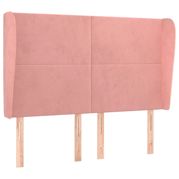 vidaXL Kopfteil mit Ohren Rosa 147x23x118/128 cm Samt