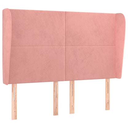 vidaXL Kopfteil mit Ohren Rosa 147x23x118/128 cm Samt