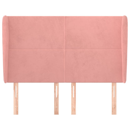 vidaXL Kopfteil mit Ohren Rosa 147x23x118/128 cm Samt
