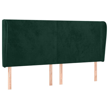 vidaXL Kopfteil mit Ohren Dunkelgrün 163x23x118/128 cm Samt