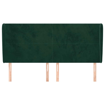 vidaXL Kopfteil mit Ohren Dunkelgrün 163x23x118/128 cm Samt
