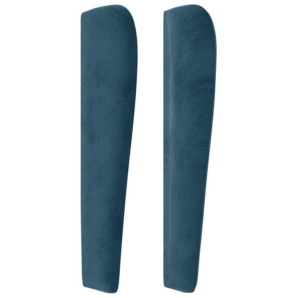 vidaXL Kopfteil mit Ohren Dunkelblau 163x23x118/128 cm Samt