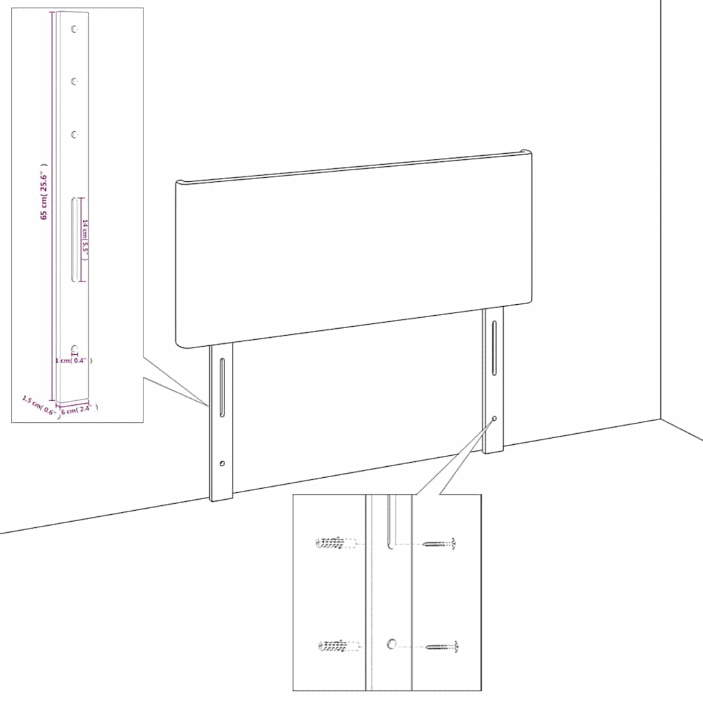 vidaXL Kopfteil mit Ohren Dunkelblau 163x23x118/128 cm Samt