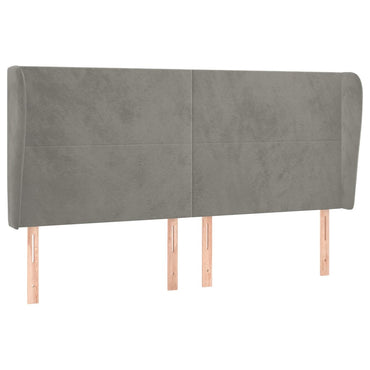 vidaXL Kopfteil mit Ohren Hellgrau 183x23x118/128 cm Samt